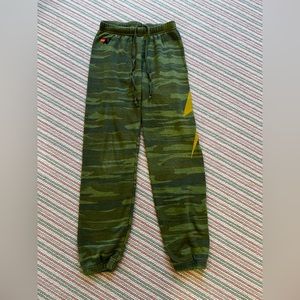 Aviator Nation camo/lightning bolt sweatpants